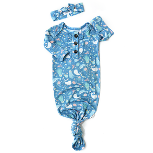 Bamboo Baby Ruffle Gown Newborn Bree