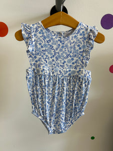 Blue Calico Floral SUNSUIT