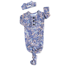 Load image into Gallery viewer, Bamboo Baby Ruffle Gown Newborn Ellie Floral