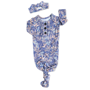 Bamboo Baby Ruffle Gown Newborn Ellie Floral