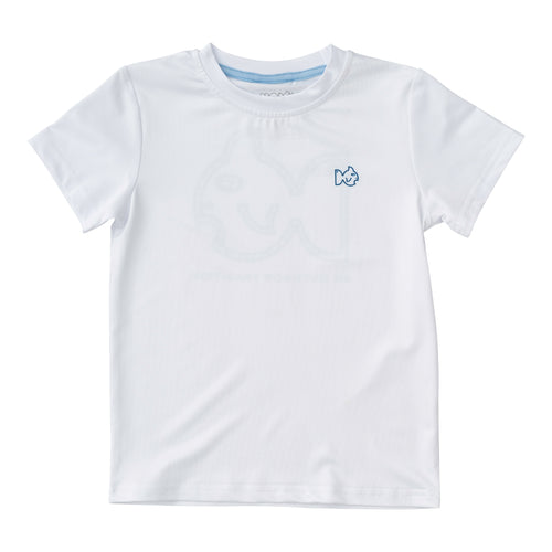 White Pro Performance Fishing Tee