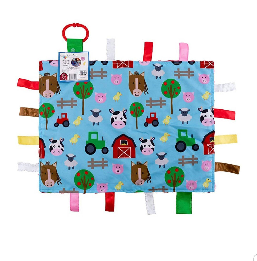 Farm Animals Taggy Comfort Blanket Learning Lovey 14