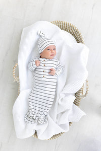 Knotted Baby Gown Set (Newborn - 3 mo.) - Striped