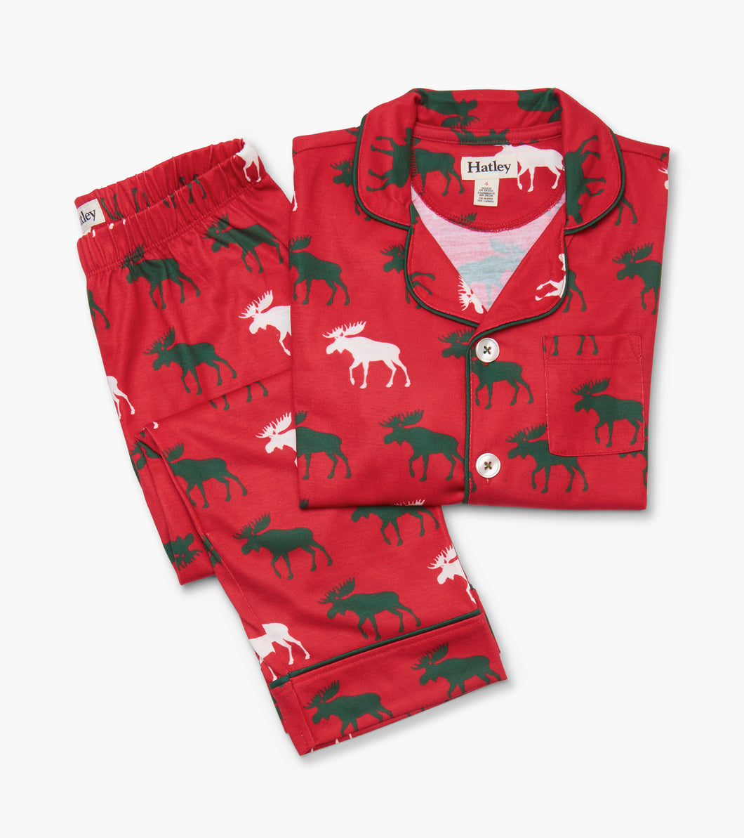 Holiday Moose Button Down Pajamas