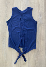 Load image into Gallery viewer, Cadence Navy Slit Back Top
