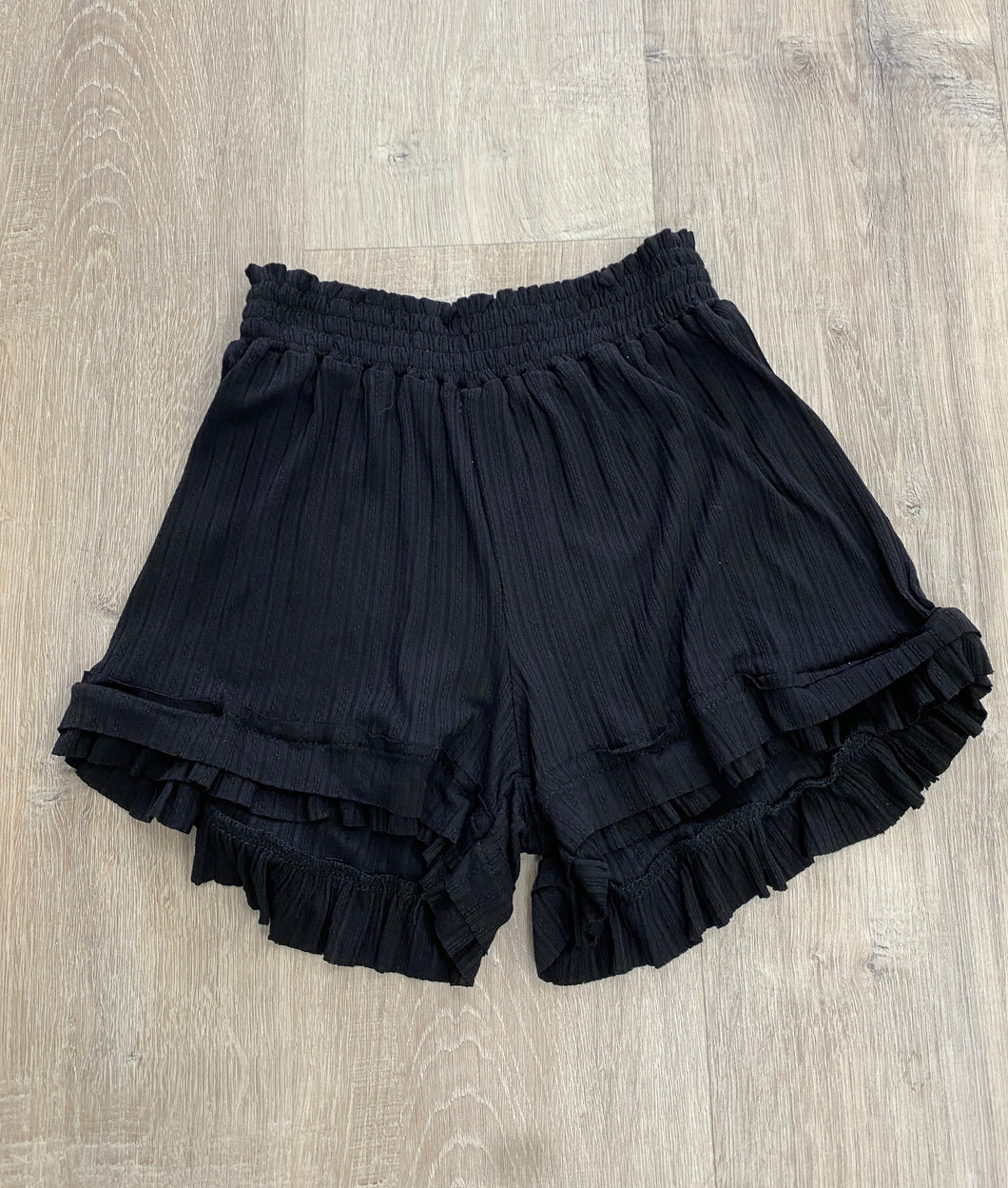 Black Ruffle Shorts