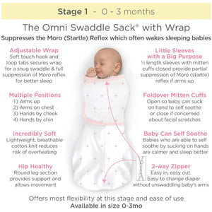 Omni Swaddle Sack 0-3Mo Gray