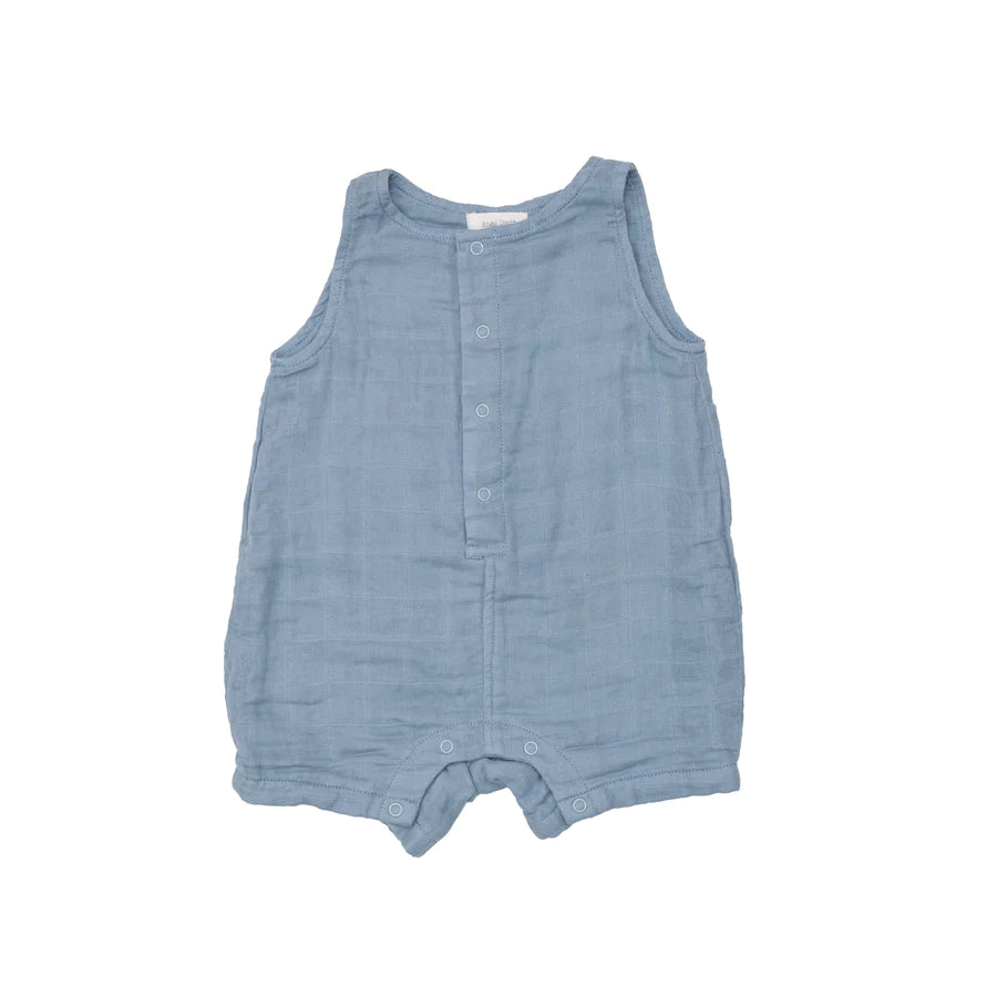 SOLID MUSLIN SOFT CHAMBRAY Shortie Romper