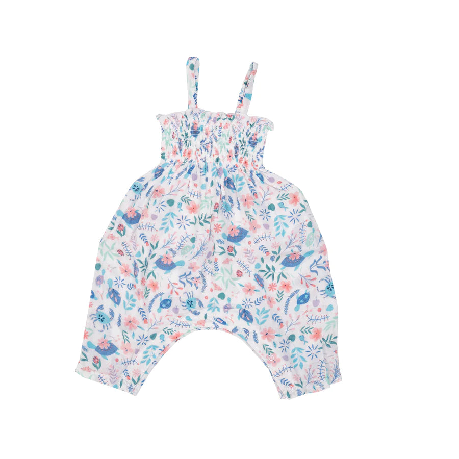 SEA TURTLE GARDEN Smocked Romper