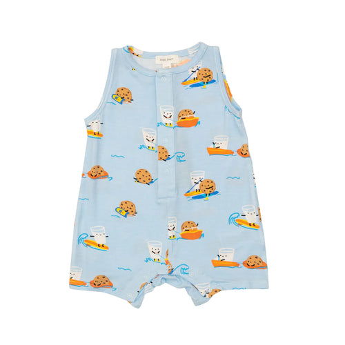 SURFS UP MILK AND COOKIES Shortie Romper