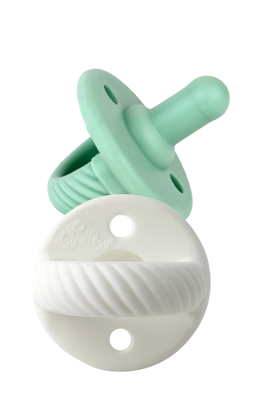 Mint and White Cables Sweetie Soother™ Pacifier Sets (2-pack)
